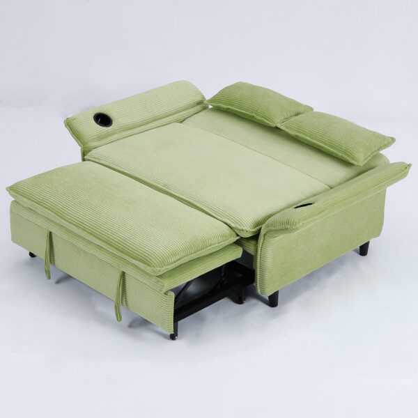 Multi Functional Sofa Bed With Adjustable Armrests And Backrests - Green