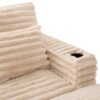 Upholstered Oversized Double Chaise Lounge Sofa With USB Ports And Cup Holders - Champagne - Image 24