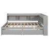 Full Bed With L-Shaped Bookcases, Drawers - Gray - Image 8