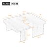 Modern Minimalist Coffee Table Set, Rectangle Coffee Table With Splicing Design, Multifunctional Combination Table For Living Room - Espresso - Image 2