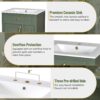 Bathroom Vanity With Sink, Soft Close Storage - Green - Image 7