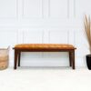 Arden - Bench With Buttons - Brown / Rustic / Tan - Image 4