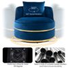 360 Degree Swivel Accent Chair With Seat Cushion, Over Sized Upholstered Barrel Chair - Blue - Image 6