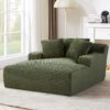 Cloudline - Oversized Chaise Lounge Chair In Soft Corduroy, Modern Comfy Couch With Full Foam Cushioning, Cozy Sleeper Sofabed For Living Room - Green - Image 3