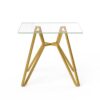 Modern Glass Dining Table With Metal Legs For 2 4 People - Gold - Image 6