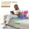 Plush Corduroy 4 Seat Sofa, Modern Comfy Upholstered Sofa Cloud Couch, Deep Seat Couches With Soft Pillows And 2 Ottomans, Convertible Sofa Lounge Chair, For Living Room, Apartment, Office - Beige - Image 21