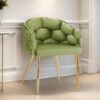 Luxury Handmade Accent Chair (Set of 2) With Gold Legs, Modern Green Velvet Armchair For Living Room And Bedroom - Green - Image 4
