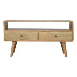 Curved Media Unit - Oak