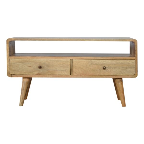 Curved Media Unit - Oak