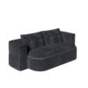 2 In 1 Foldable Sofa Plush Corduroy Sofa Convertible Floor Sofa Bed Deep Seating With Multi Functional Blanket Suitable For Living Rooms - Dark Gray - Image 12