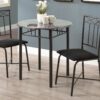 Dining Table Set Small Round 3 Pieces Set - Gray - Image 3