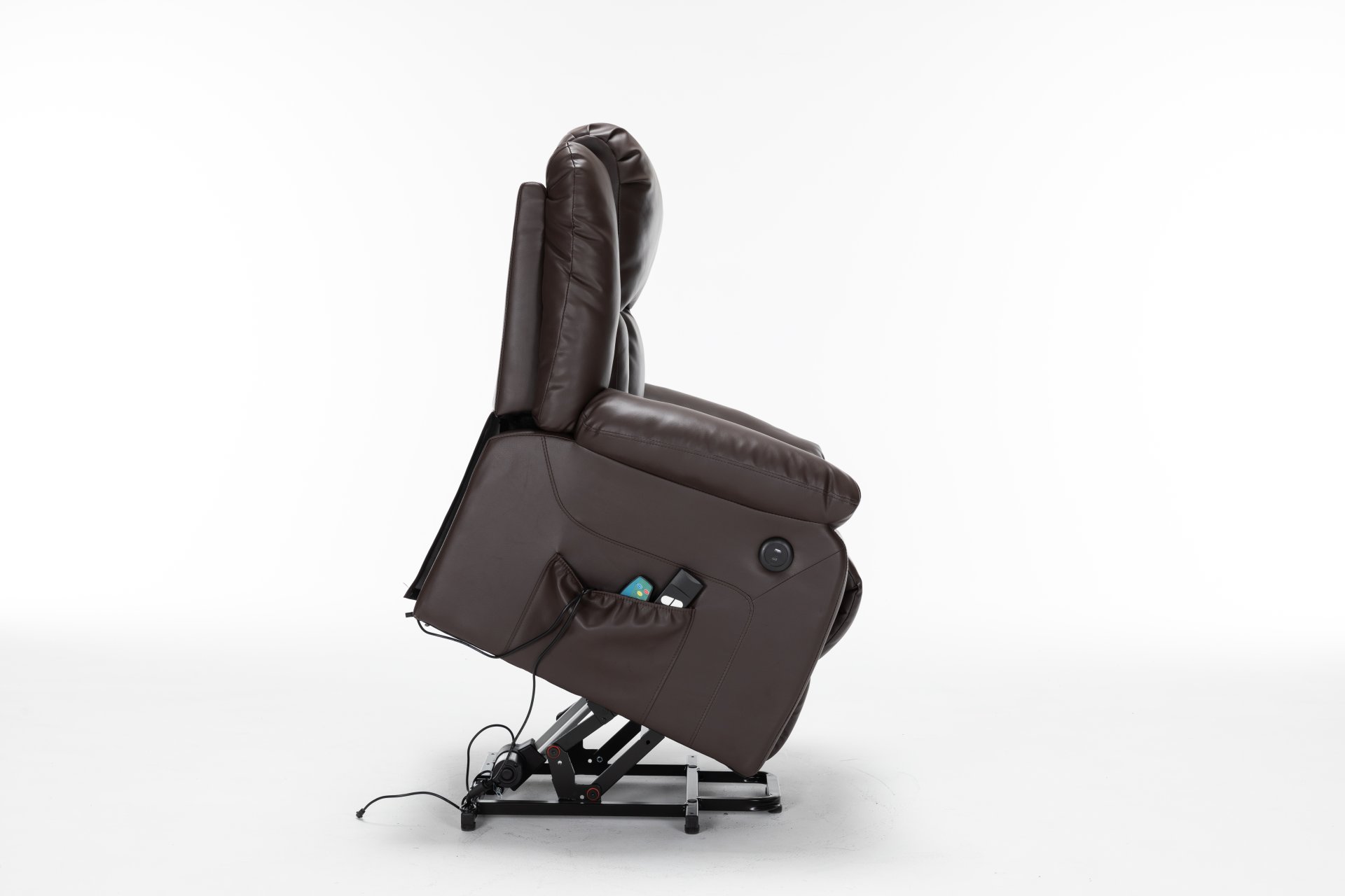 Electric Power Massage Recliner Chair - Dark Brown - Image 9