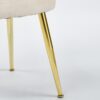 Modern Dining Chair (Set of 2) With Velvet Backrest And Golden Iron Legs For Dining Room - White - Image 9
