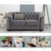 Upholstered Loveseat Sofa With Thick Removable Seat Cushion - Gray - Image 9