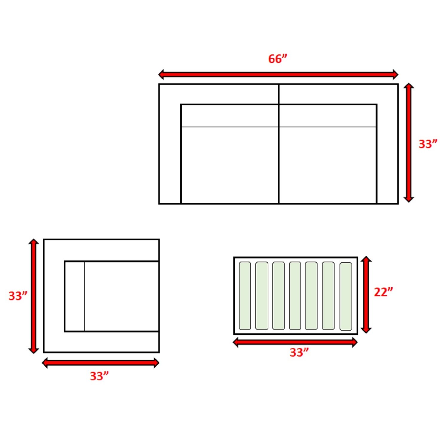 3 Person Outdoor Seating Set With Cushions - Brown - Image 3