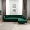 Mano - Right Facing L-Shaped Sectional Sofa - Green - Image 4