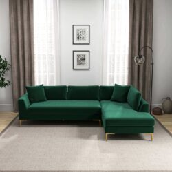 Mano - Right Facing L-Shaped Sectional Sofa - Green