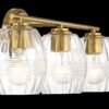 Luster - 3 Lights Vanity With Clear For Bathrooms Above Mirror Wall Lamp Satin - Clear / Gold - Image 3