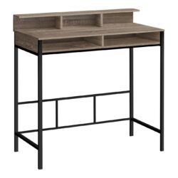 Computer Desk, Home Office, Standing, Storage Shelves, Laptop, Contemporary & Modern - Taupe