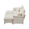 Modern Corduroy, Loveseat Sofa, Deep Seat Sectional Sofa With Ottomans Comfortable Cloud Sofa For Living Room, Apartment, Office, Couch - Beige - Image 14