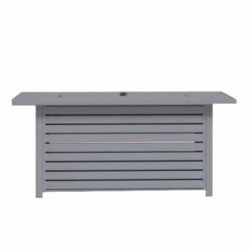 Steel Propane / Natural Gas Outdoor Fire Pit Table With Lid - Gray