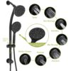 Multi Function Dual Shower Head Shower System With 4.7" Rain Showerhead & 7 Function Hand Shower - Matte Black - Image 6