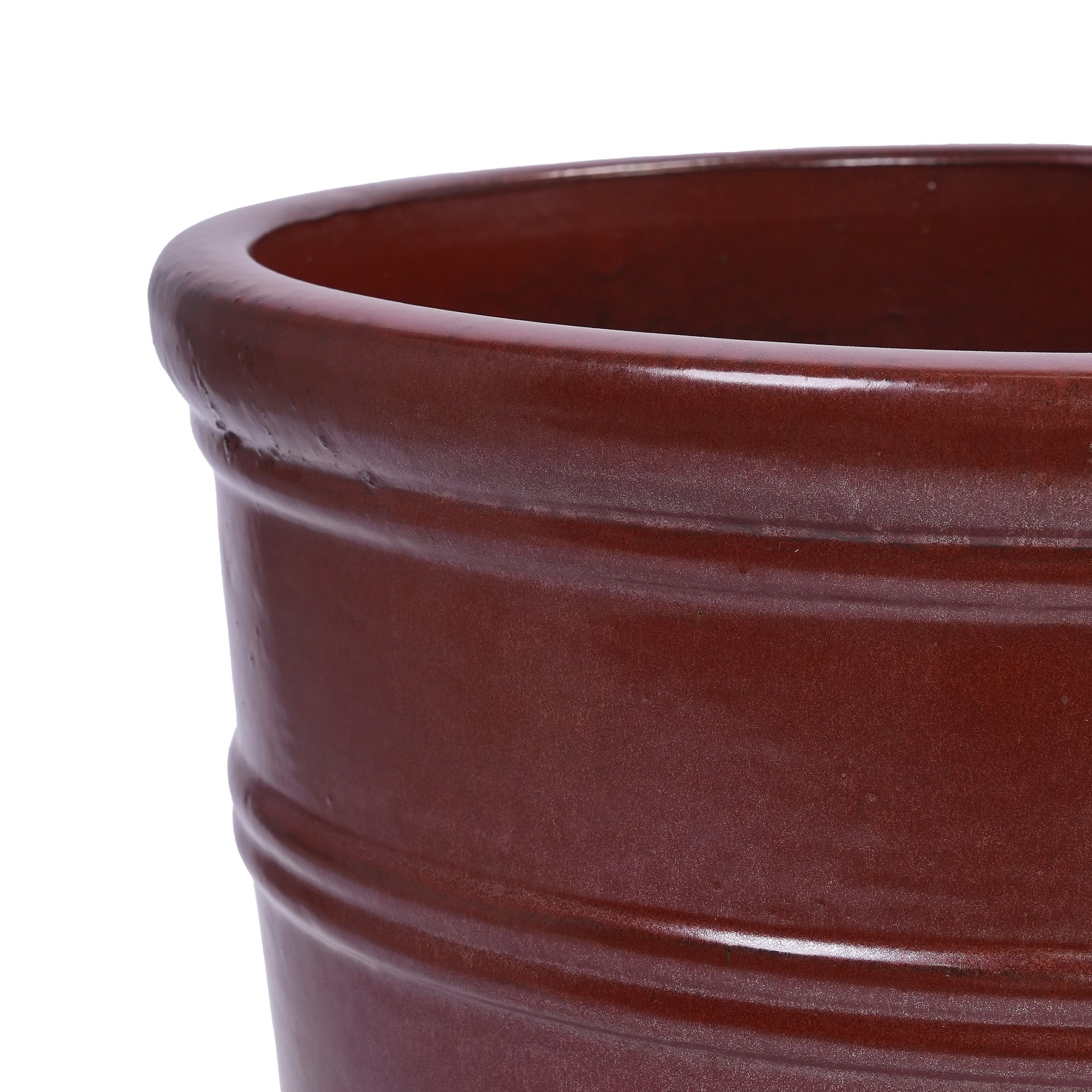 3 Pieces Ceramic Flowerpot, Planter For Patio, Garden Or Windowsills - Bean Paste Red - Image 10
