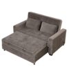 Upholstered Sleeper Bed Sofa With Dual USB Charging, Adjustable Backrest - Brown Gray - Image 17