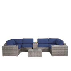 Rattan 4 Person Outdoor Seating Group With Cushions - Gray Mix