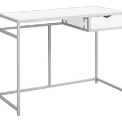 Computer Desk For Home Office, Laptop, Storage Drawer, Contemporary & Modern - White