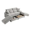 Double Chaise Lounge Set With Reversible Ottoman Soft Corduroy Fabric, Storage Ottomans, USB Port - Gray - Image 10