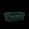 Queen Pull Out Sofa Bed, 3 In 1 Convertible Sleeper Tufted Sofa With 2 Soft Pillows - Green - Image 12