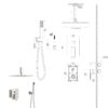 Dual Shower Head 16" Ceiling Mount Square Shower System With Rough In Valve, Stainless Steel & Brass - Brushed Nickel - Image 3