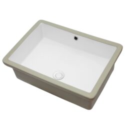 Rectangular Undermount Bathroom Sink & Overflow - White