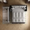Queen Pull Out Sofa Bed, 3 In 1 Convertible Sleeper Tufted Sofa With 2 Soft Pillows - Gray - Image 9