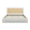 Haley - Queen Upholstered Cane Back Platform Bed - Antique White - Image 3