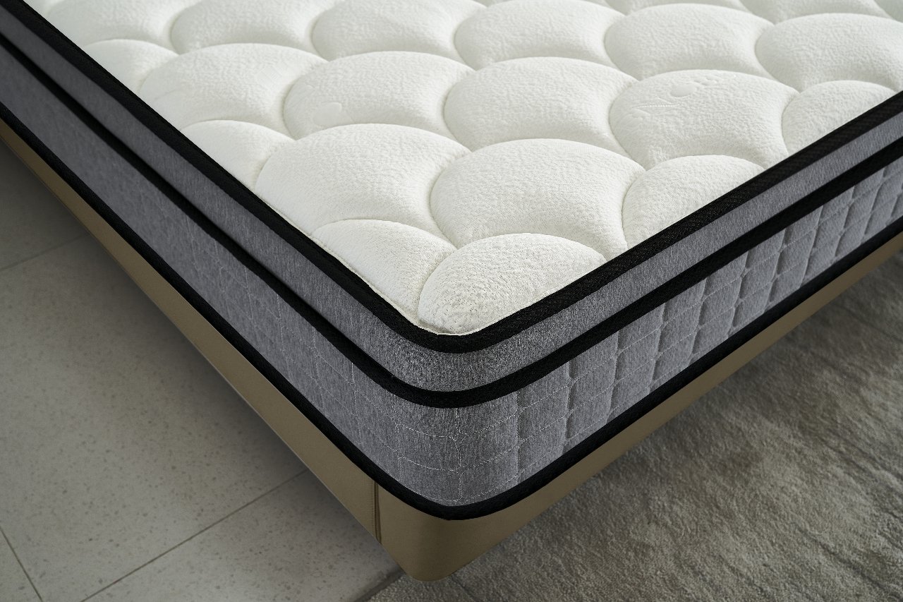 12" Queen Hybrid Mattress A Box, Pillow Top Bed Cushion With Gel Infused Memory Foam, Breathable And Hypoallergenic, Medium Firm For Lumbar Support - White / Gray - Image 2