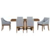 Topmax - 7 Piece Rustic Extendable Dining Table Set With Removable Leaf, 2 Arm Chairs And 4 Armless Chairs - Brown - Image 7