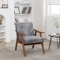 Accent Chair, Classic, Mid Century Modern For Extra Seating - Gray