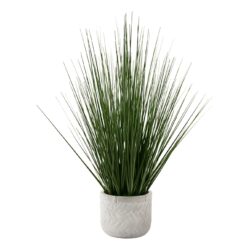 21" Tall, Artificial Plant, Grass, Indoor, Faux, Fake, Table, Greenery, Potted, Real Touch, Decorative - Green / White