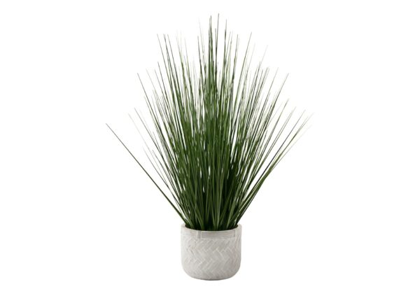 21" Tall, Artificial Plant, Grass, Indoor, Faux, Fake, Table, Greenery, Potted, Real Touch, Decorative - Green / White