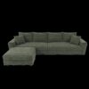 4 Seat Sofa, Deep Seat Couches With Soft Pillows And Movable Ottoman, Convertible Sofa Lounge Chair, For Living Room - Green - Image 11