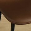 Modern Style Dining Chairs (Set of 4) With Saddle Cushioned Seats Metal Legs - Brown - Image 4
