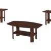 Table Set: Coffee, End, Side, Accent, Living Room, Transitional (Set of 3) - Cherry - Image 2