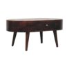 Rounded Coffee Table - Walnut - Image 9