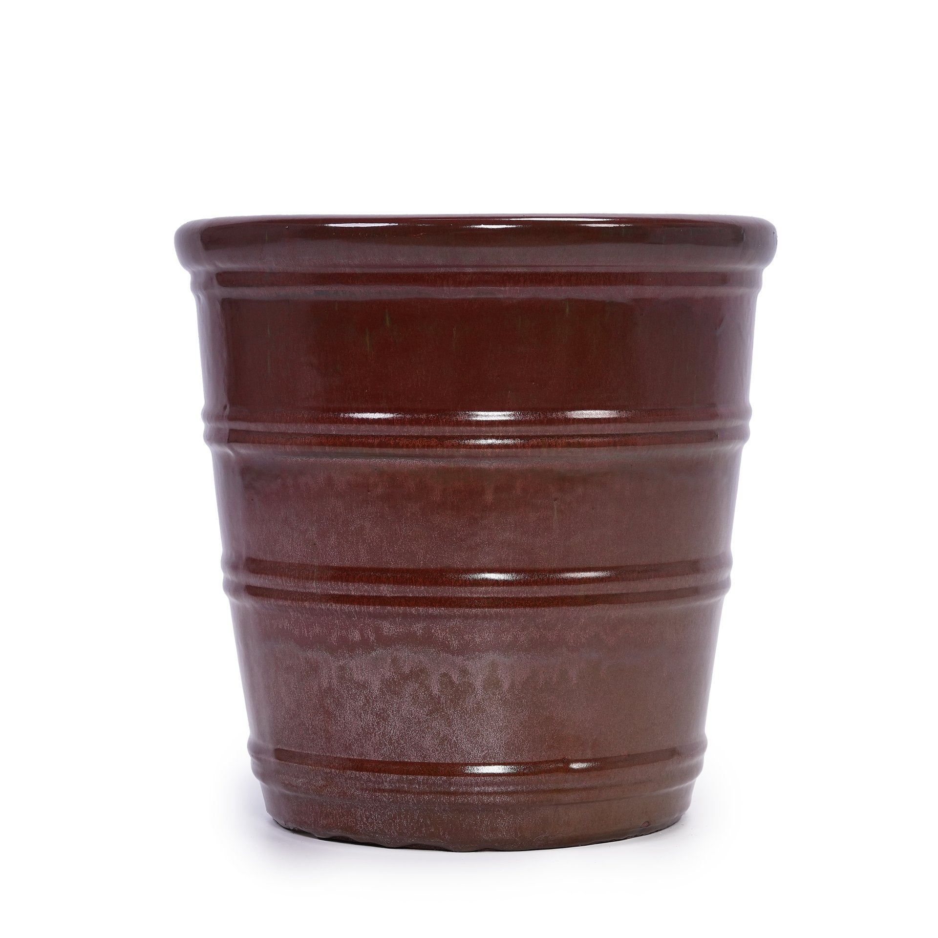 3 Pieces Ceramic Flowerpot, Planter For Patio, Garden Or Windowsills - Bean Paste Red - Image 5