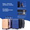 3 Piece Luggage Sets Pc Lightweight & Durable Expandable Suitcase With Two Hooks, Spinner Wheels, Tsa Lock, (21/25/29) - Dark Blue - Image 7
