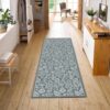 Macau - Non - Slip Runner Rug - Silver / White - Image 4