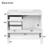 36" Bathroom Vanity With Solid Pine Frame, Soft Close Door Drawers - White - Image 6