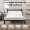 Twin Long Size Adjustable Bed Frame With Massage, Head & Foot Incline, LED Night Light, Wireless Remote - Gray - Image 9
